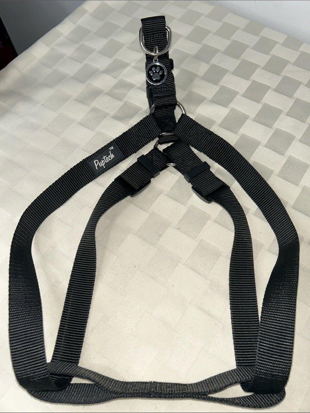 PupTech Black Adjustable Nylon Dog Harness
